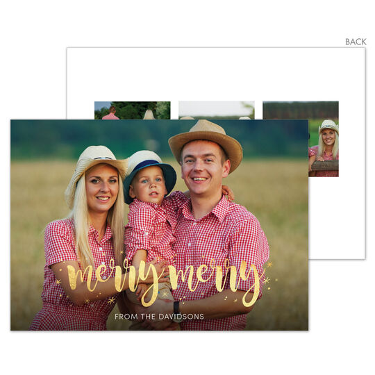 Merry Merry Gold Foil Photo Cards